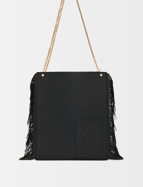 Clover leather bag with fringing - All bags - MAJE
