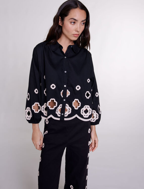 Crochet Clovers shirt - Shirts - MAJE