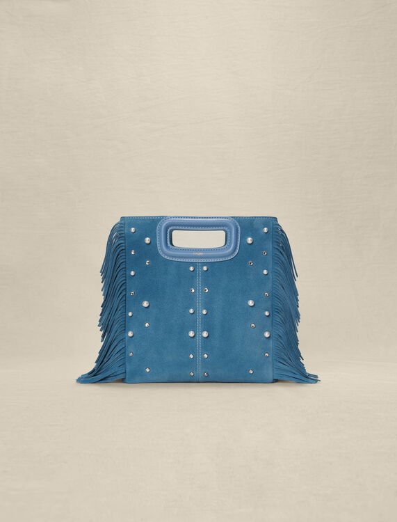 Studded leather M bag with fringing - Valentine-s-Day - MAJE