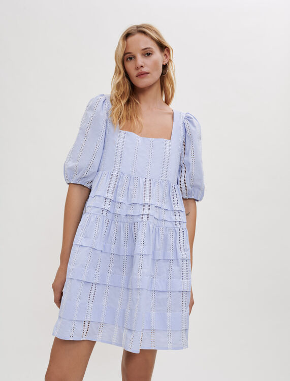 Cotton dress with small contrasting trim - OFF - MAJE