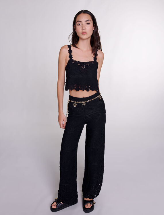Crochet trousers - Black trousers - MAJE
