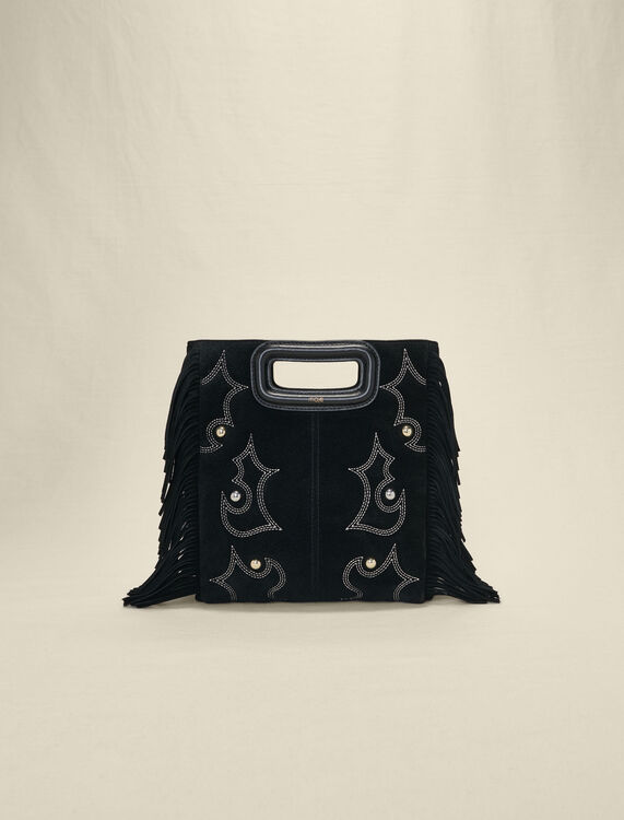 Embroidered studded leather M bag - M bags - MAJE