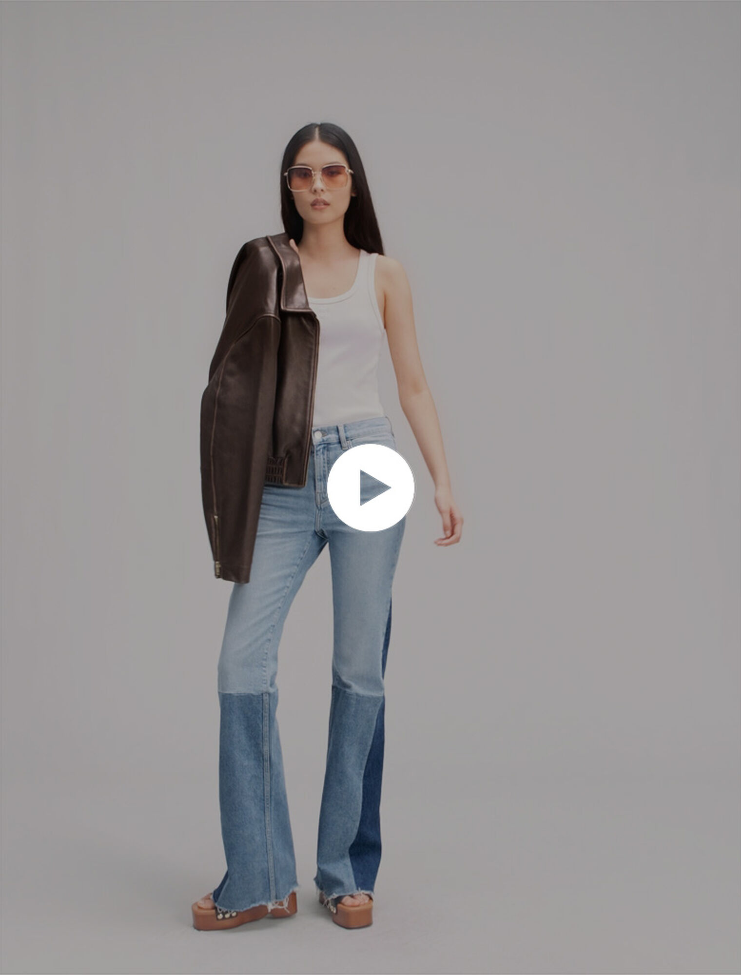 Tricolour patchwork jeans