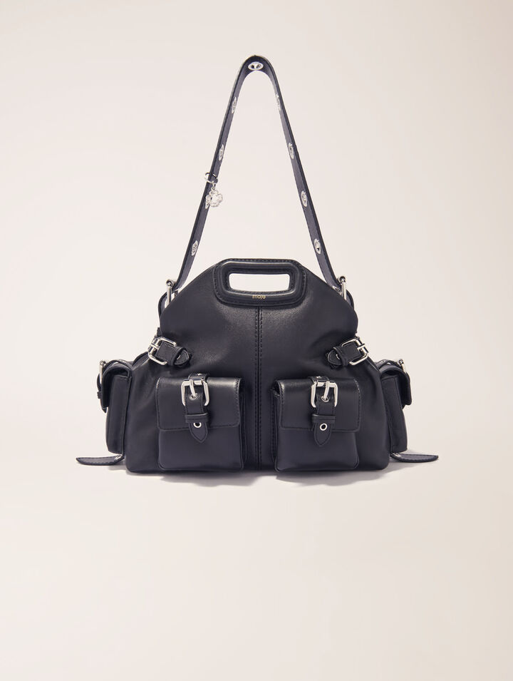 Shop Maje Miss M Cargo Bag In Leather In Black