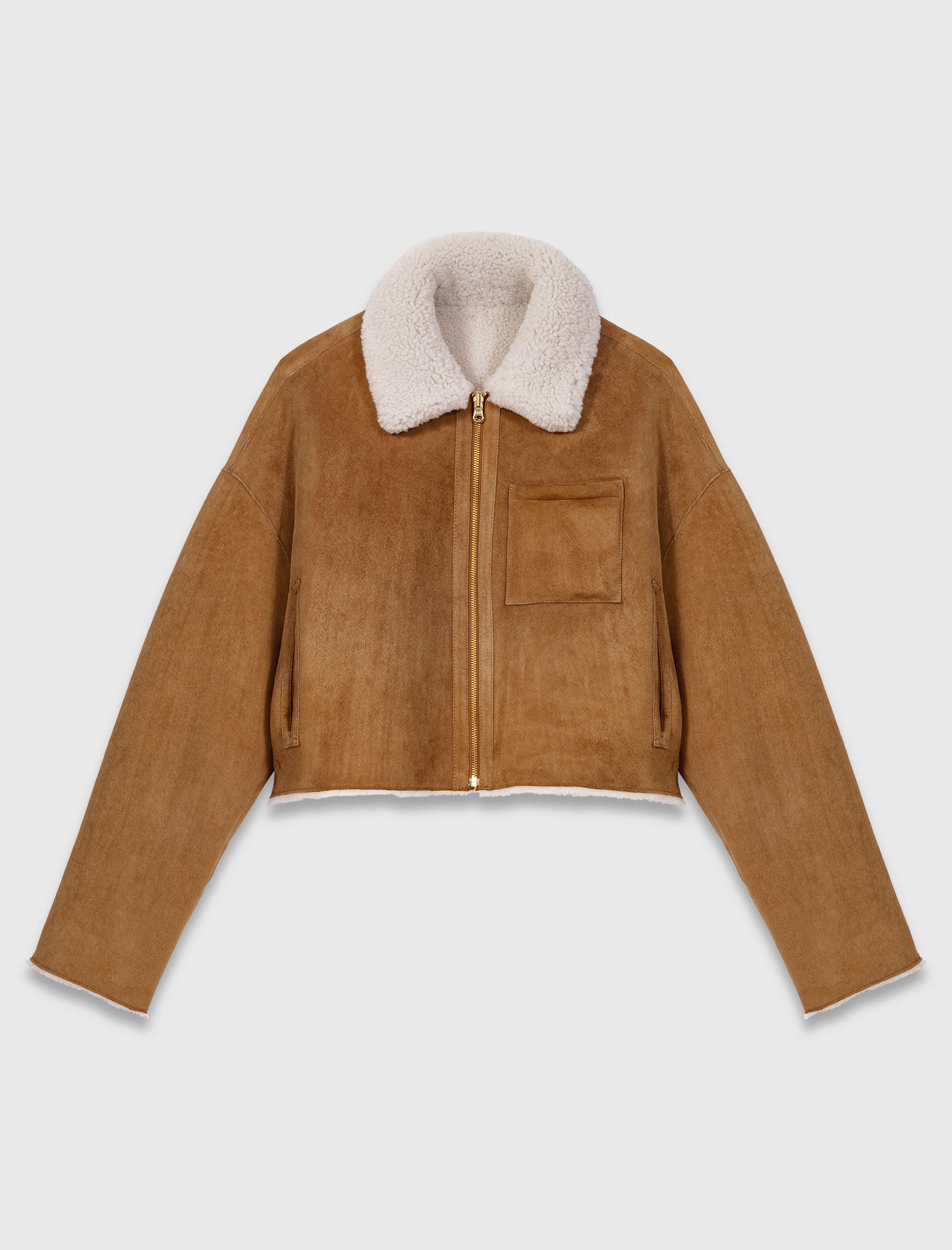 Reversible shearling coat Brown for Women | Maje