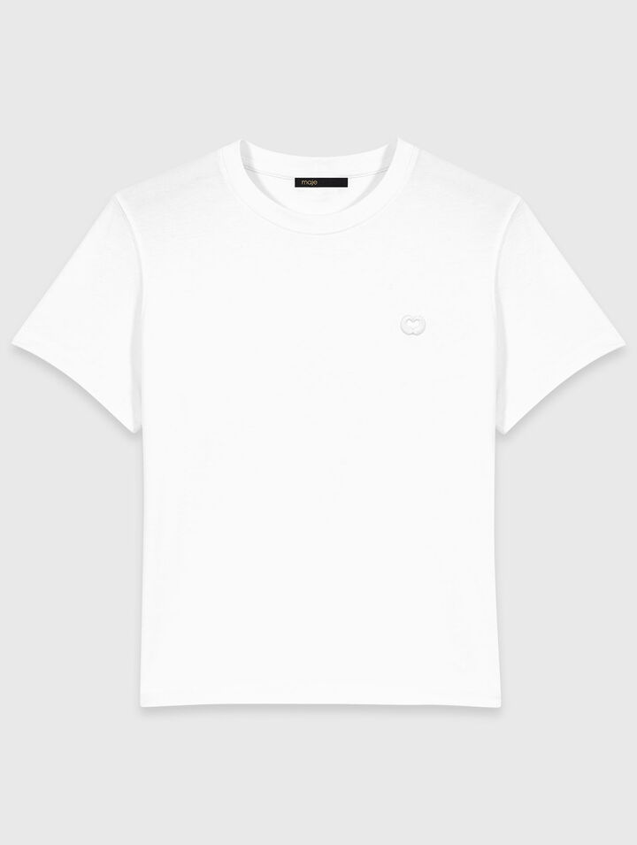 T-shirt with small embroidered logo