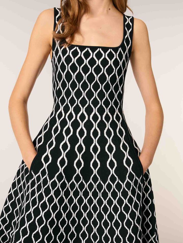Jacquard knit midi dress