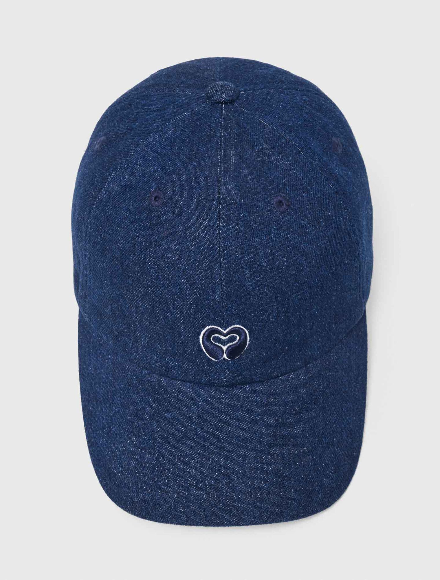 Raw denim cap with logo