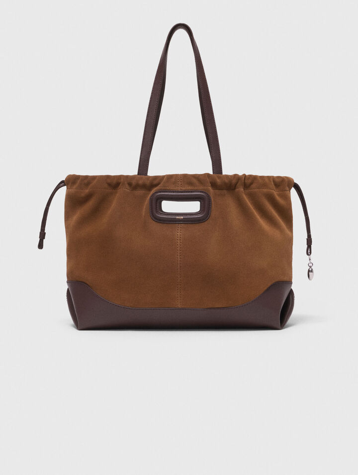 Leather and suede M Tote bag