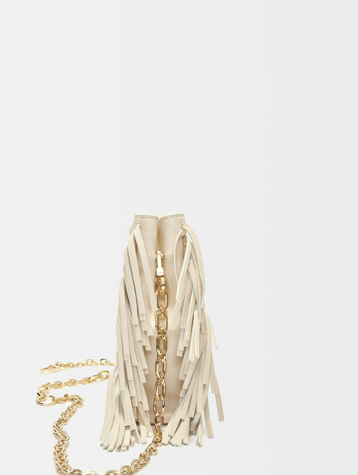 Leather bag with chain strap