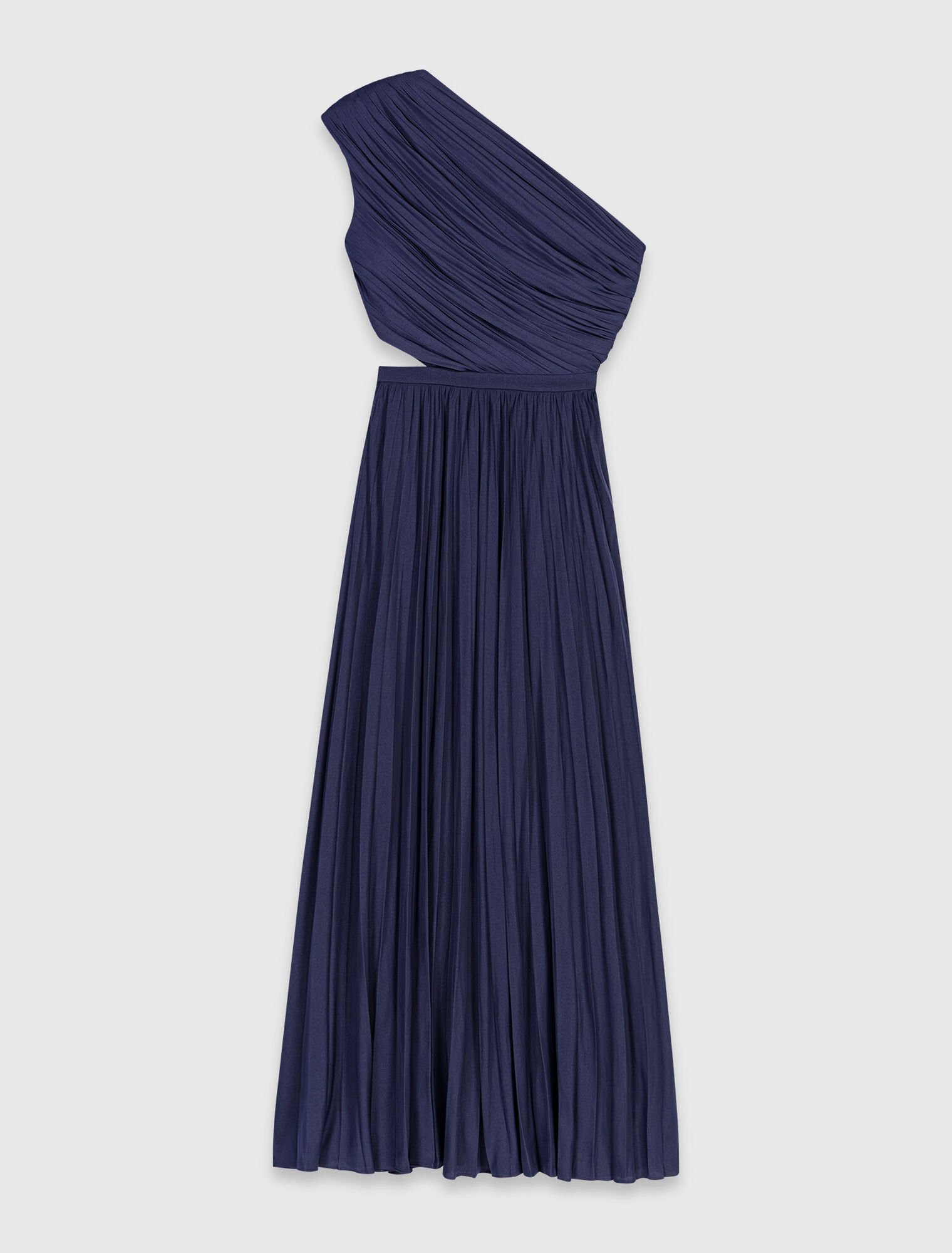 Asymmetrical pleated maxi dress