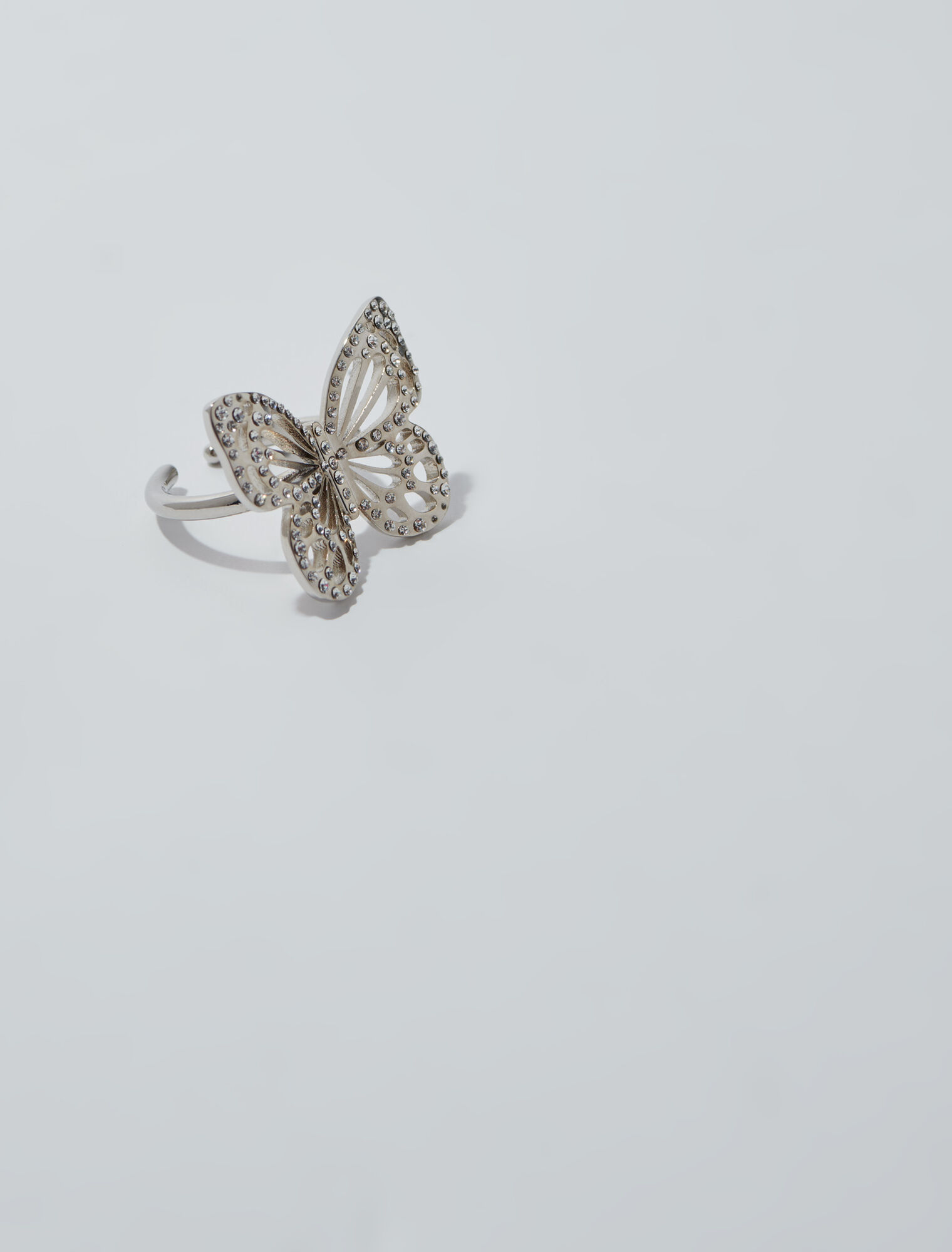 Butterfly ring with rhinestones