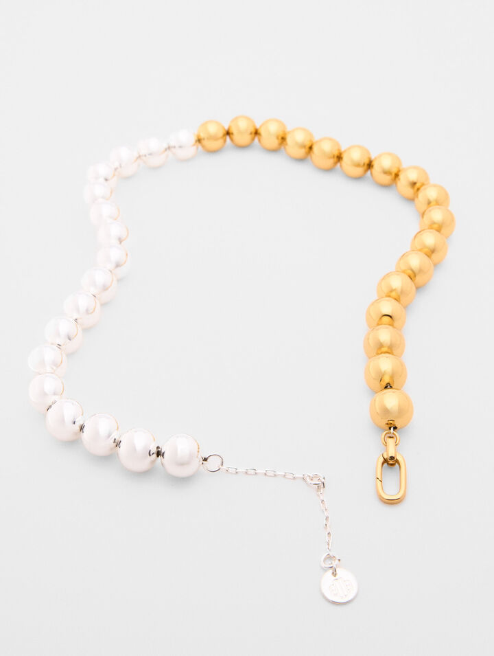 Two-tone pearl necklace
