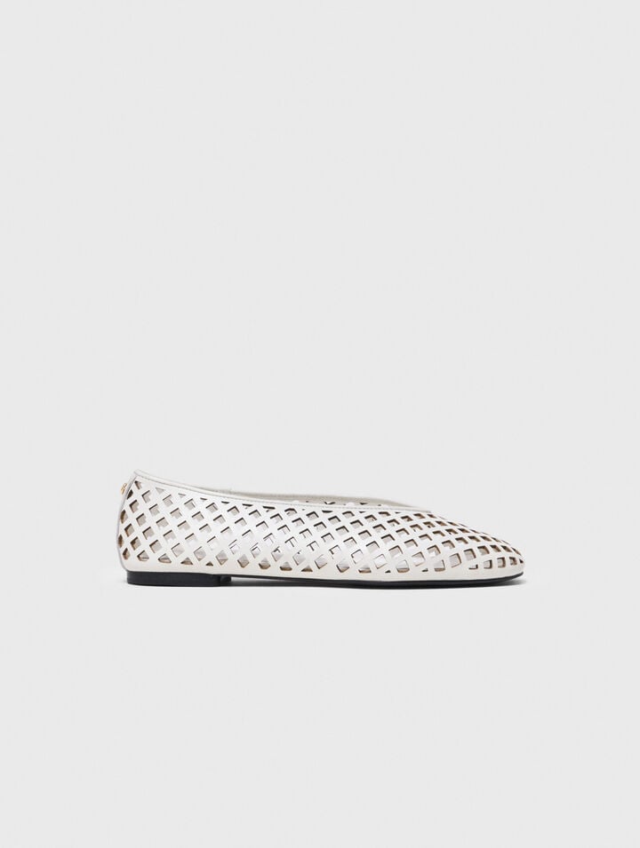Perforated leather ballet flats