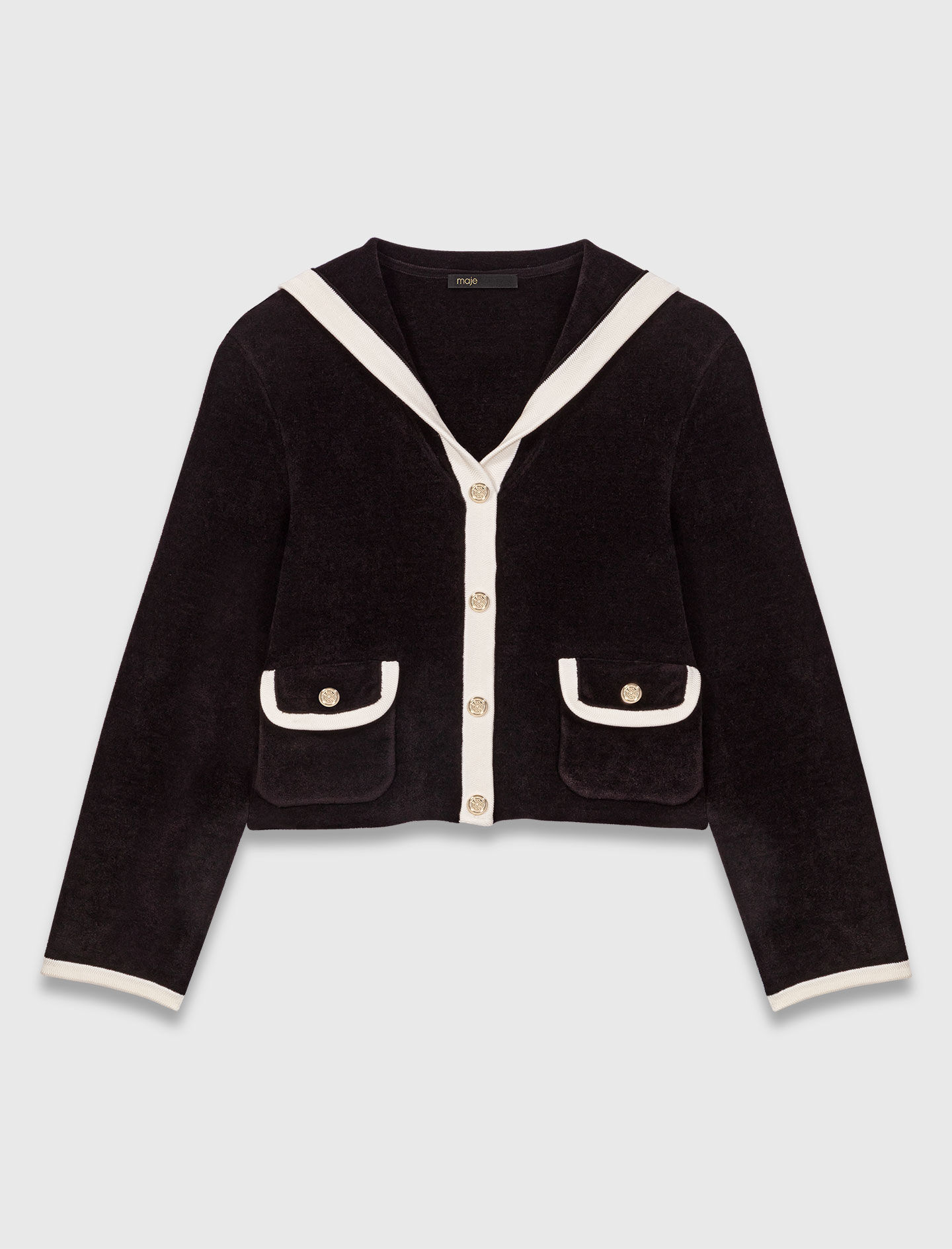 Maje カーディガン Short tweed-effect cardigan White For Women | Maje