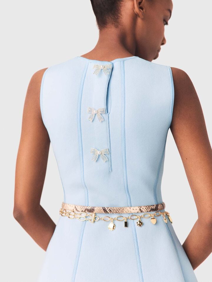Skater dress with jewelled bows