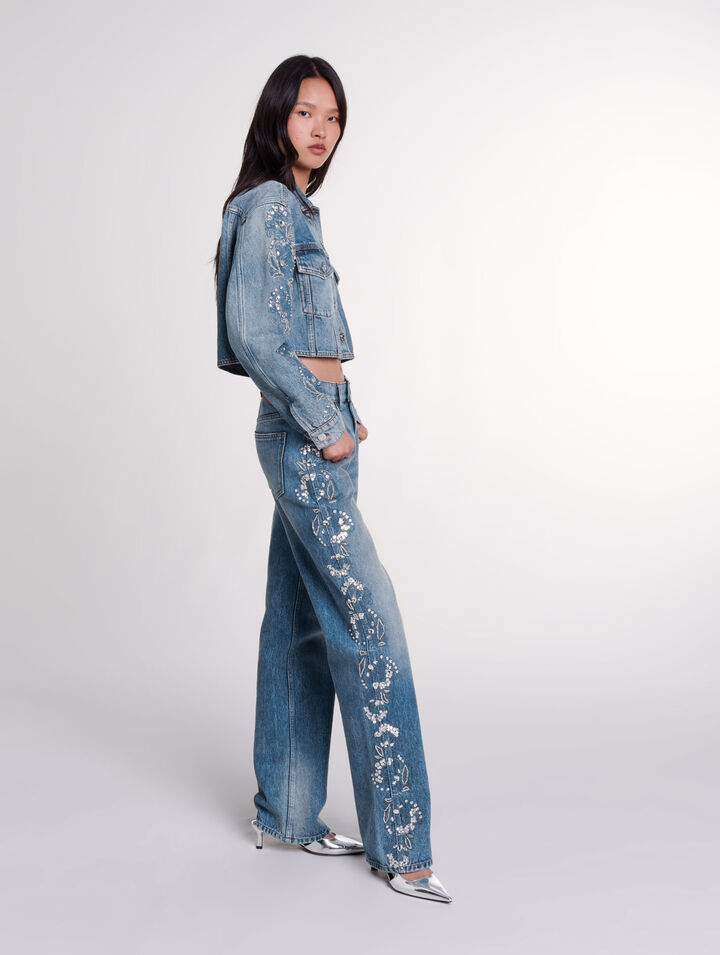 Embroidered denim jacket 