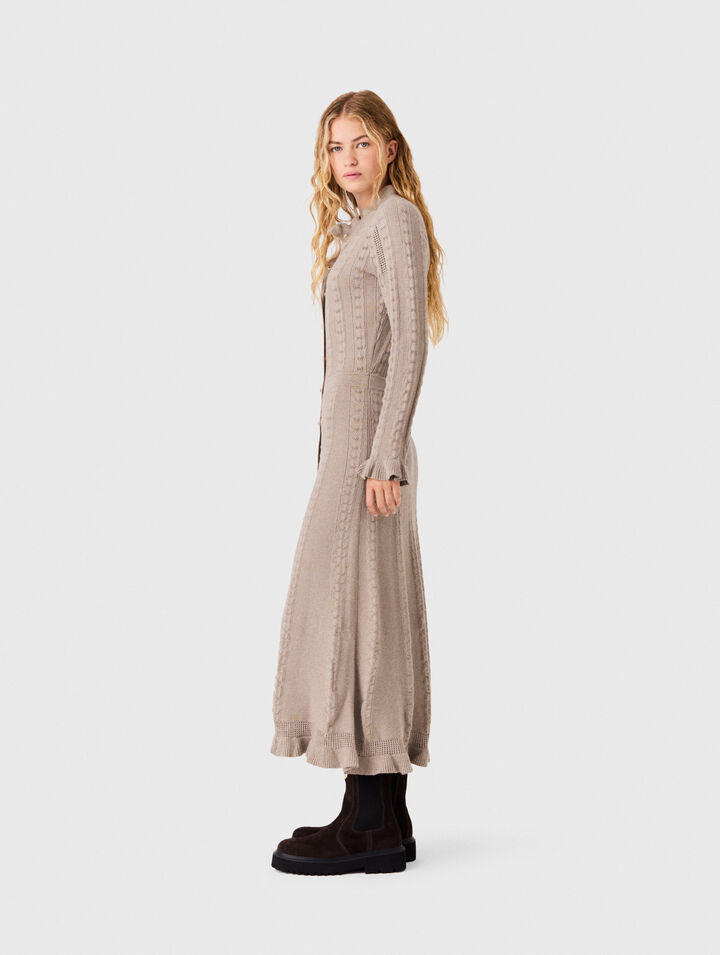 Textured knit maxi dress
