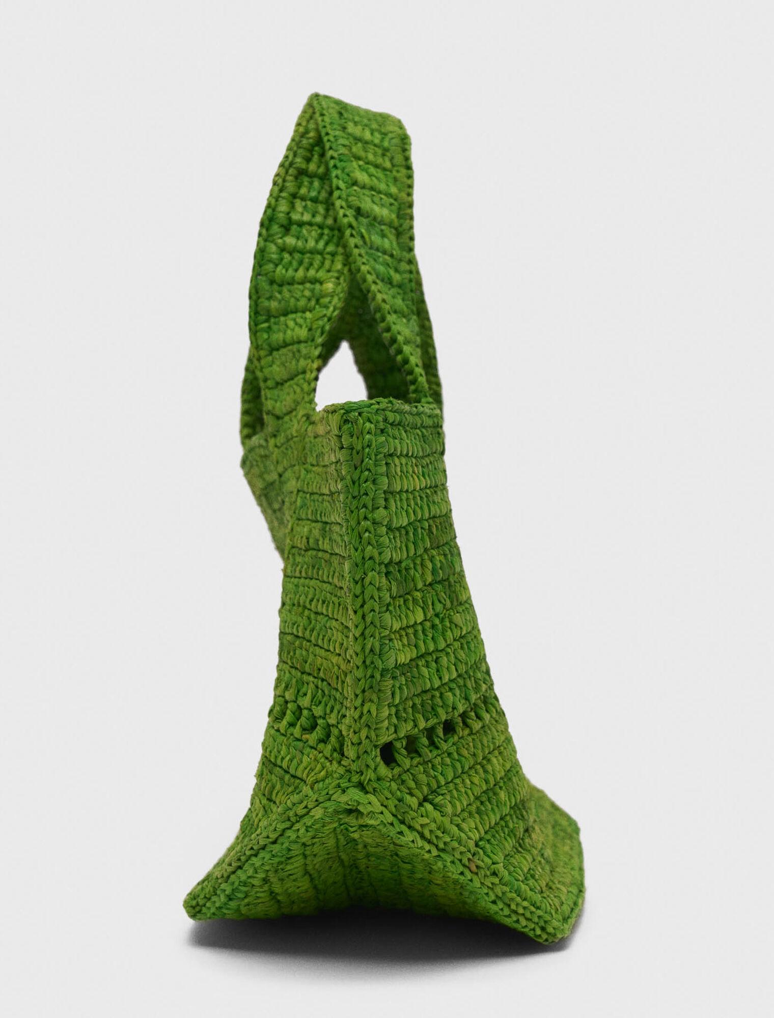 Natural raffia mini tote