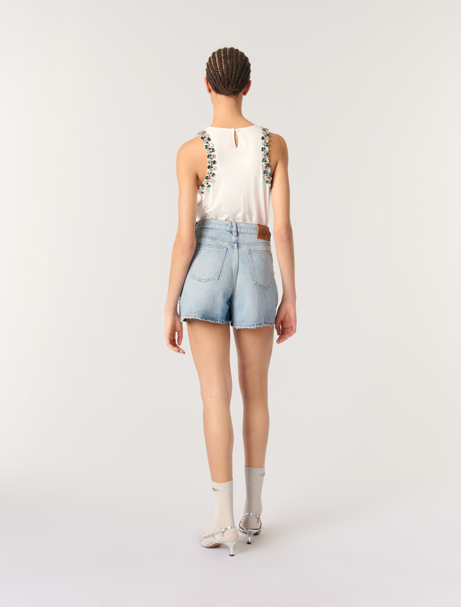 Rhinestone vest top