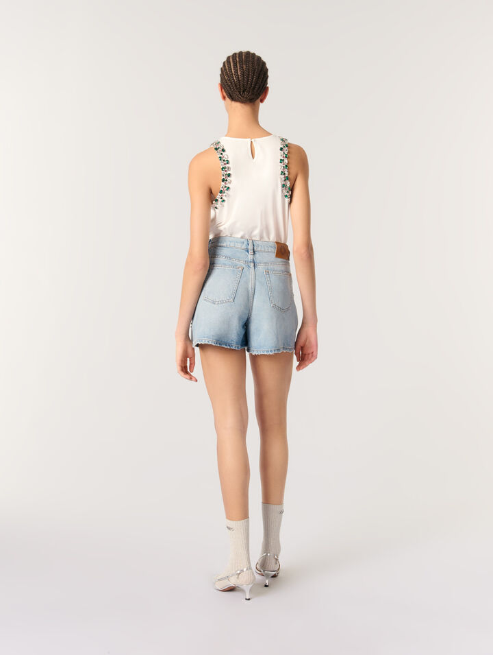 Rhinestone vest top