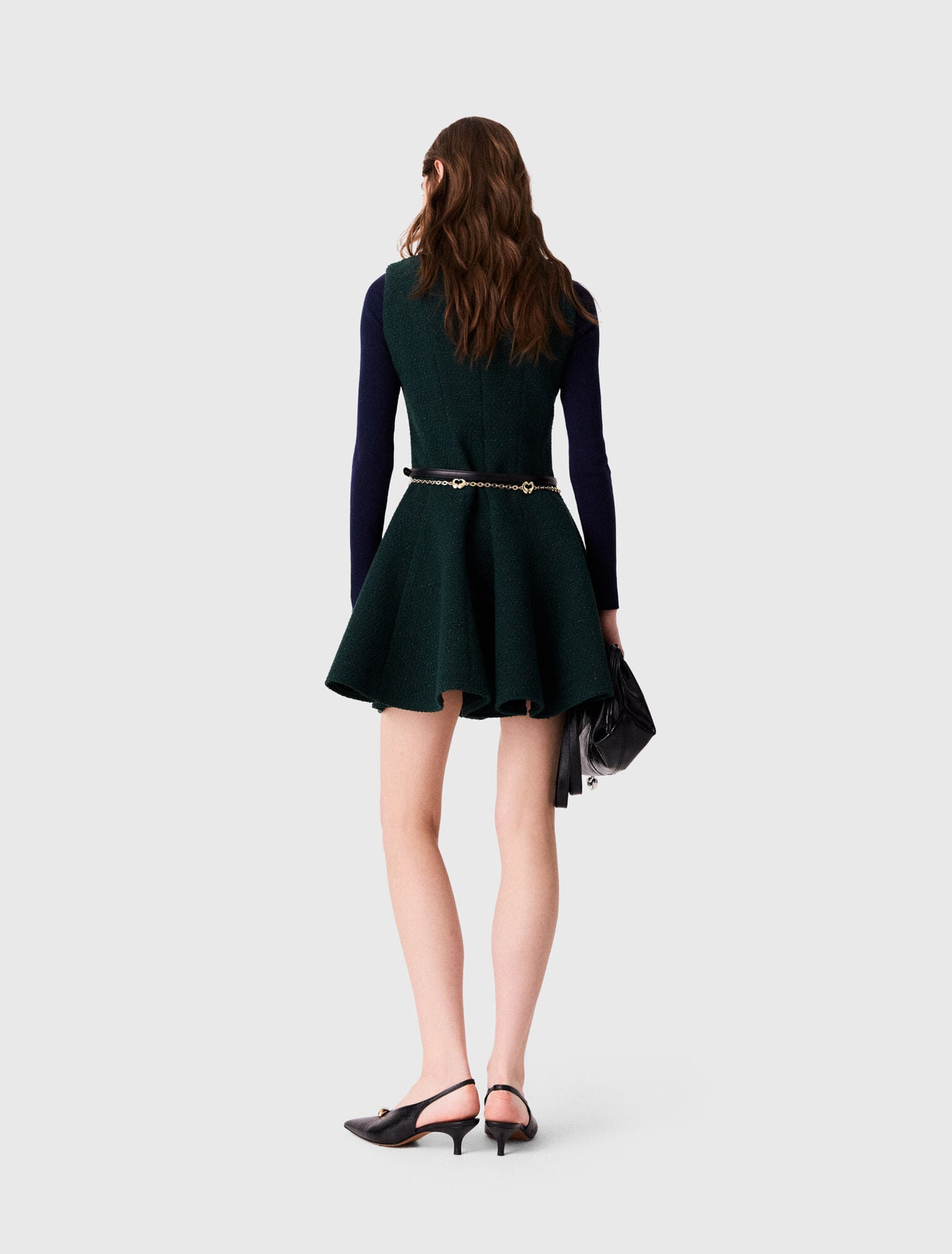 Short sleeveless tweed dress