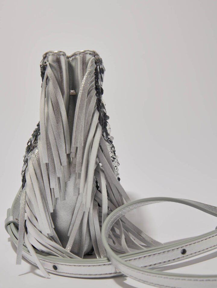 M mini bag with silver sequins