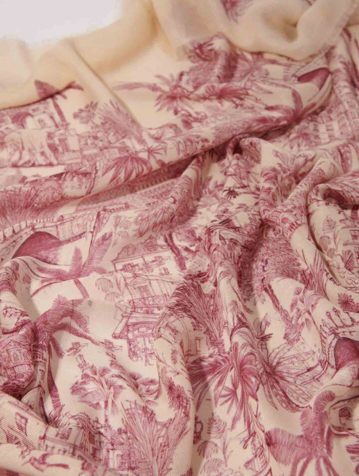 Patterned cashmere blend scarf
