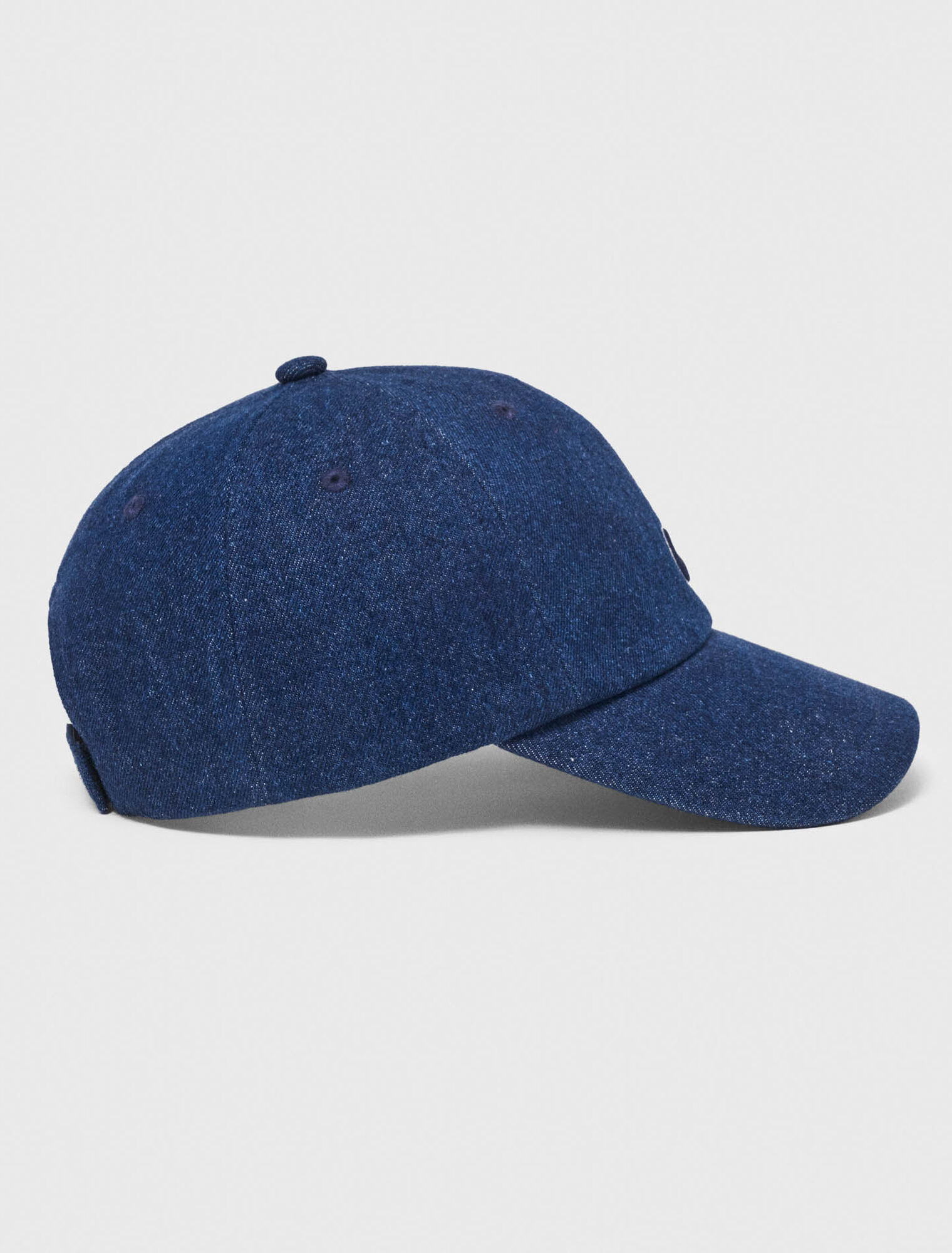 Raw denim cap with logo