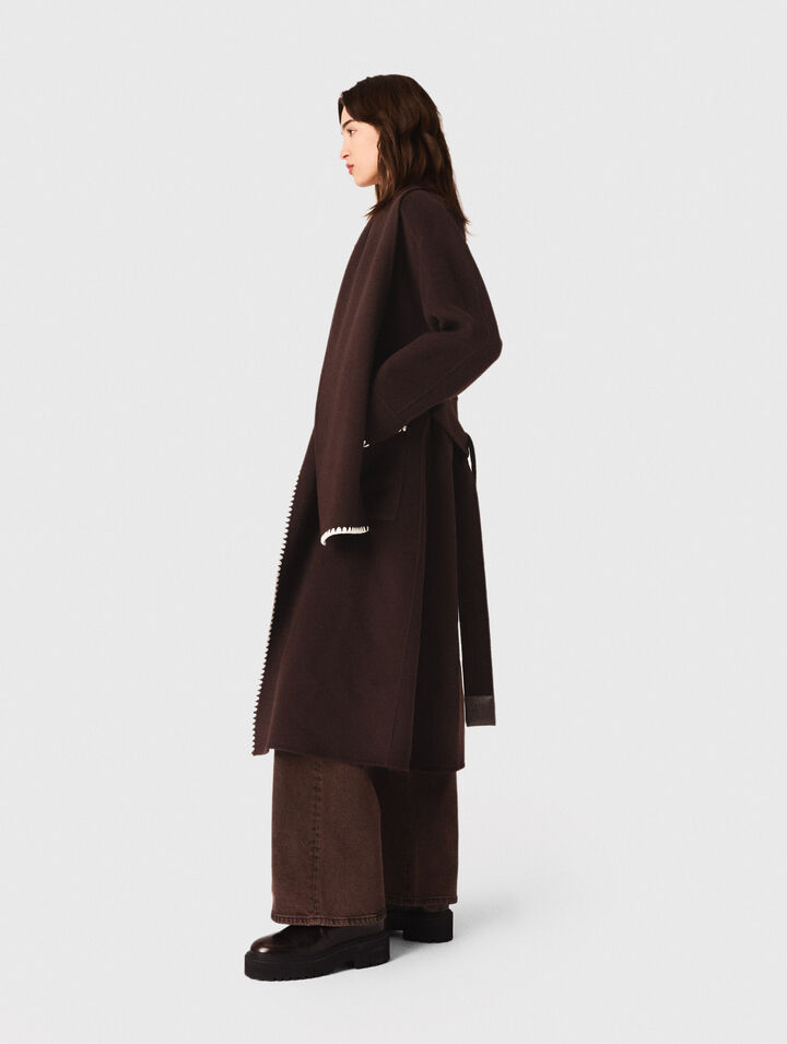 Embroidered double-faced coat