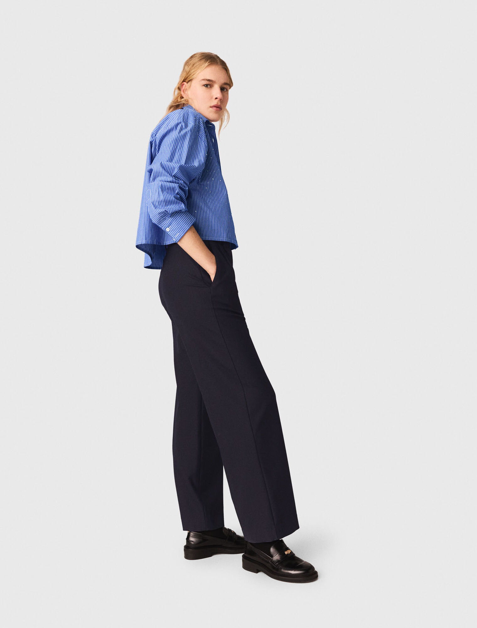 Wide-leg suit trousers