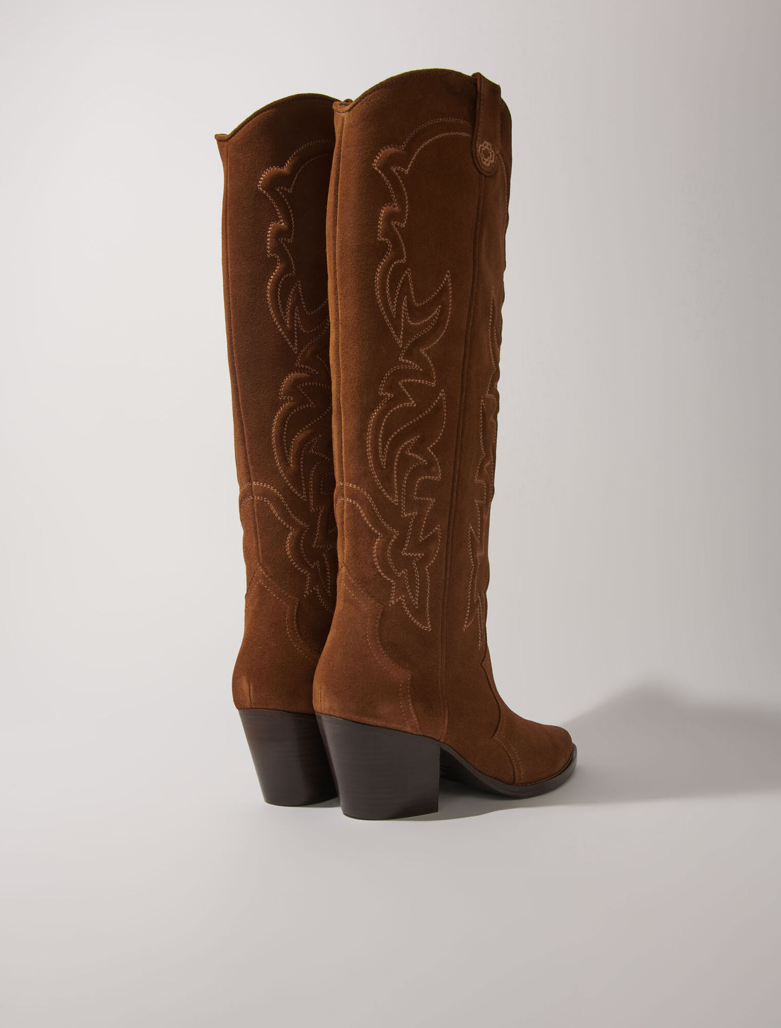 Suede cowboy boots