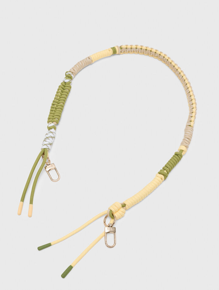 Braided coloured cord strap
