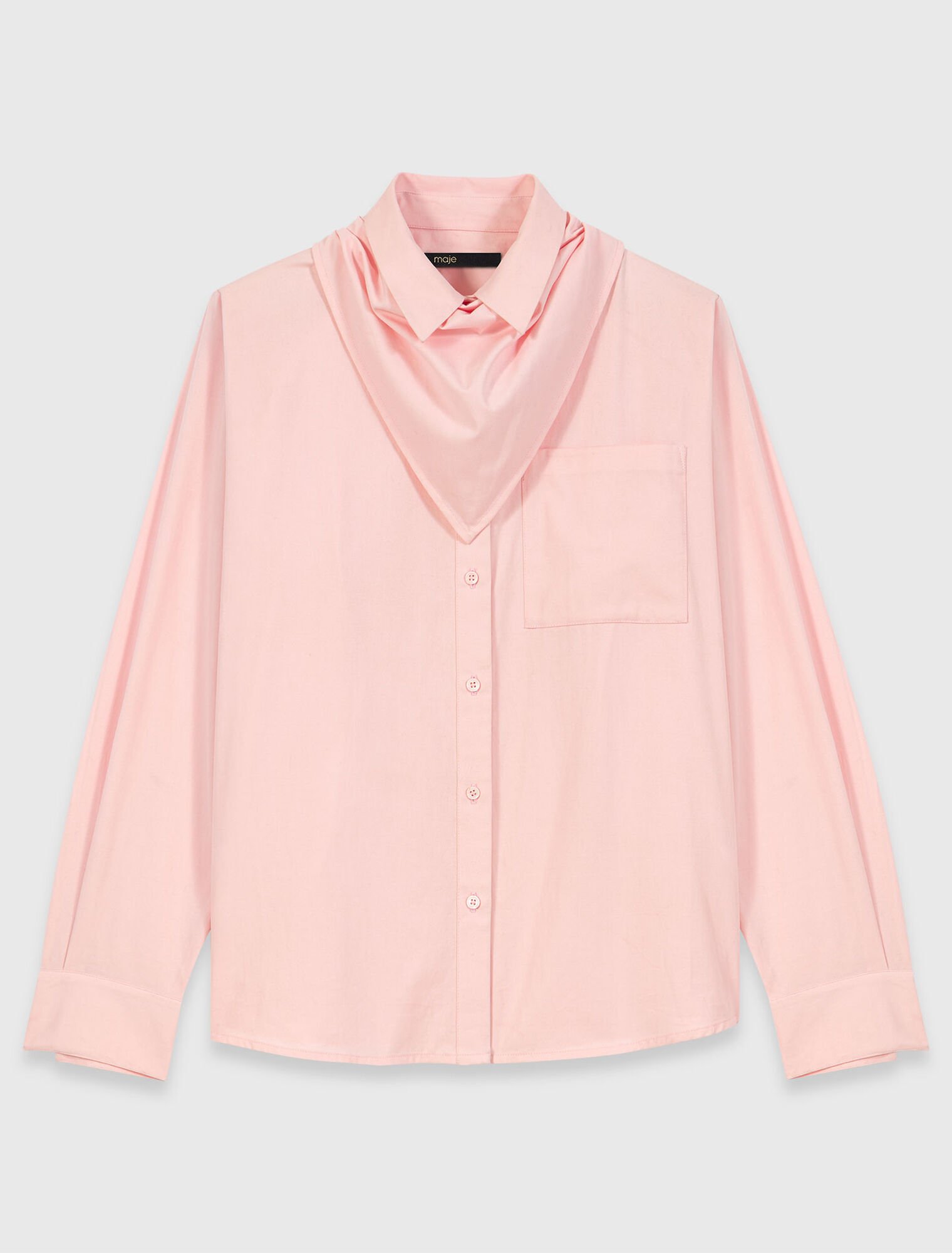 Shirt with removable scarf