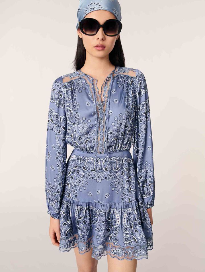 Short patterned floaty dress