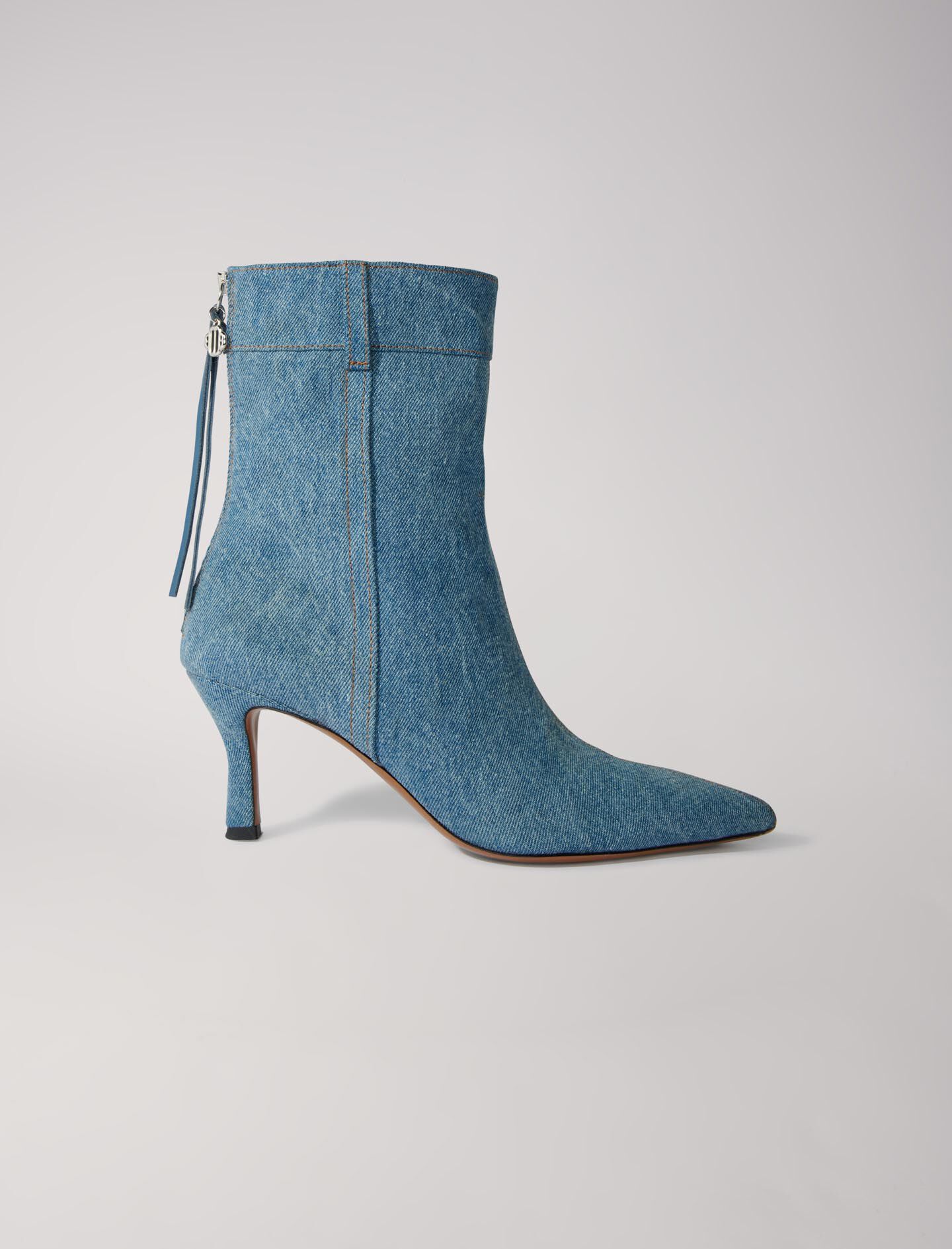 Denim boots with pointed toe Shoes Maje