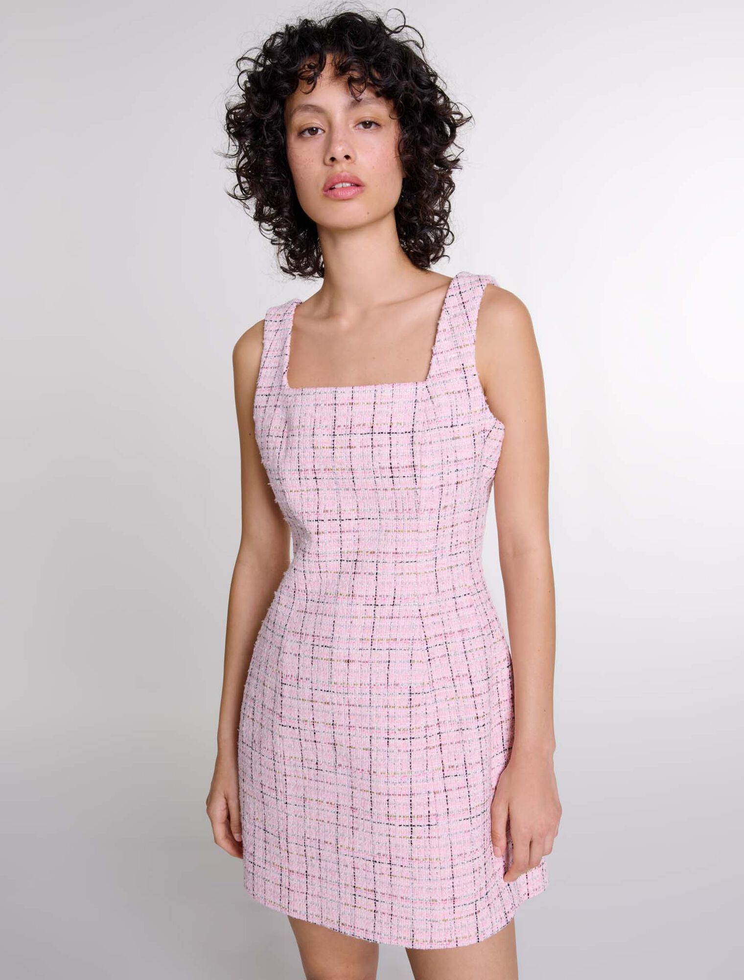 Sleeveless tweed dress