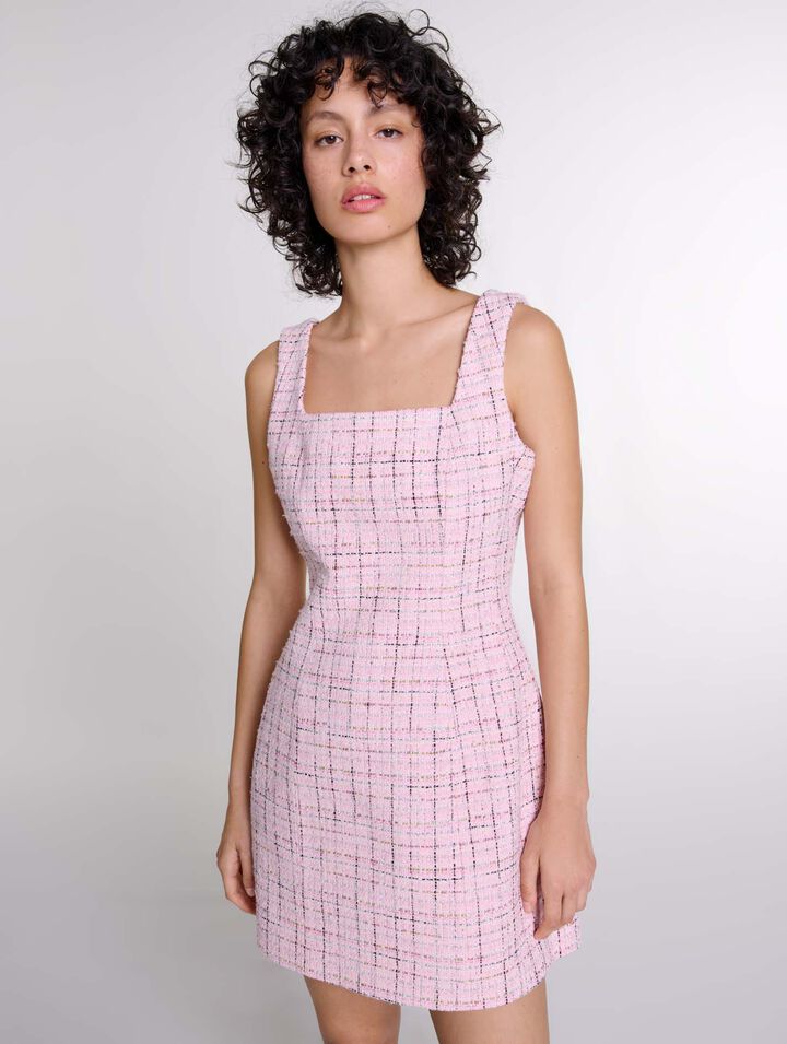 Sleeveless tweed dress