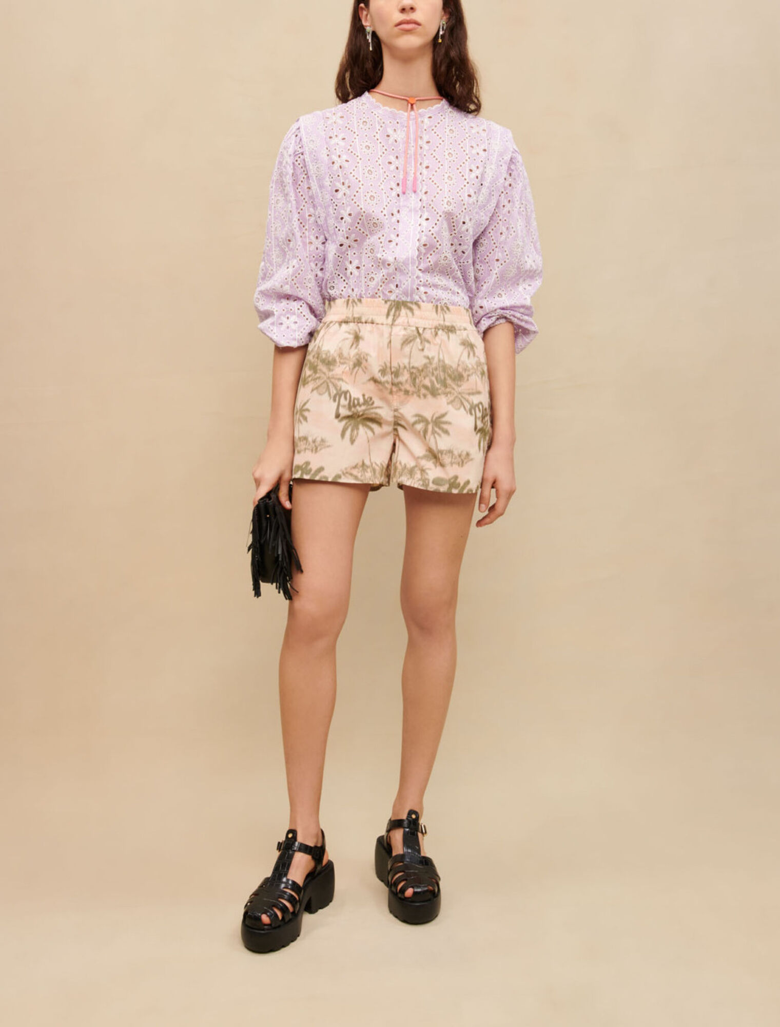 Palm tree pattern shorts