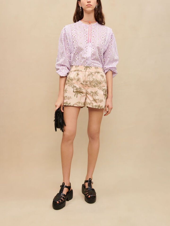Palm tree pattern shorts