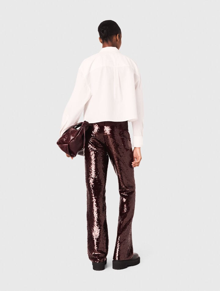 Cropped shirt with jewel detail