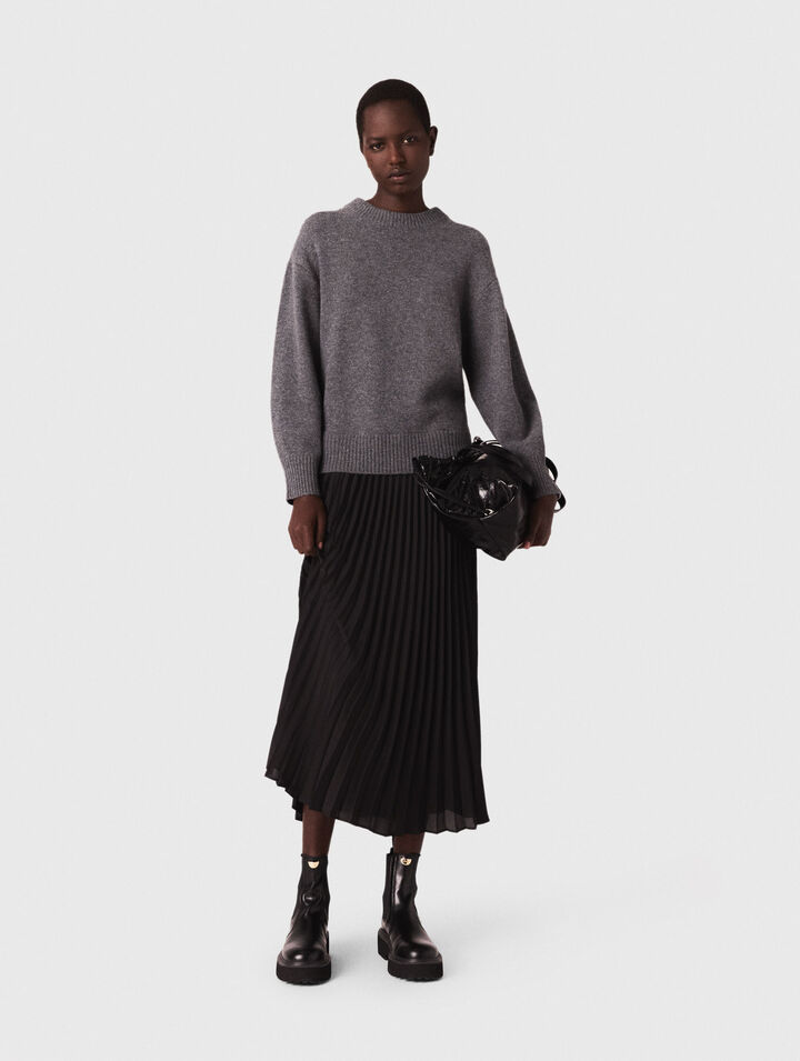 Dual-material maxi dress
