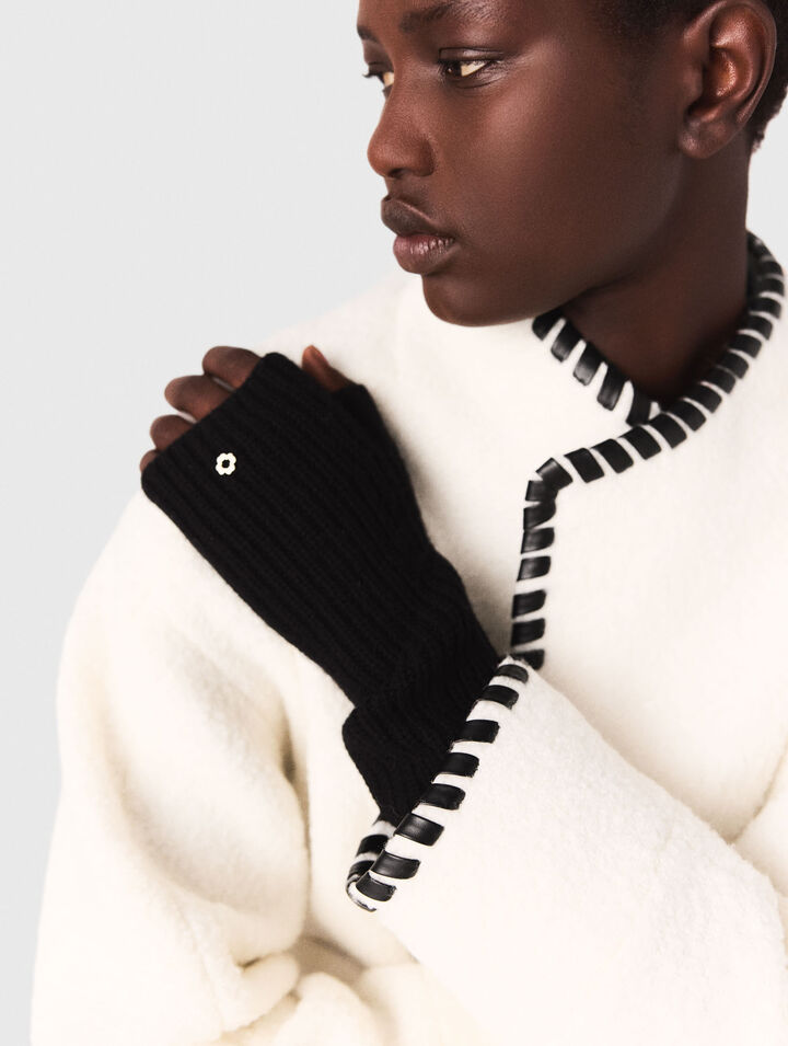 Lined coat with contrasting ribbon