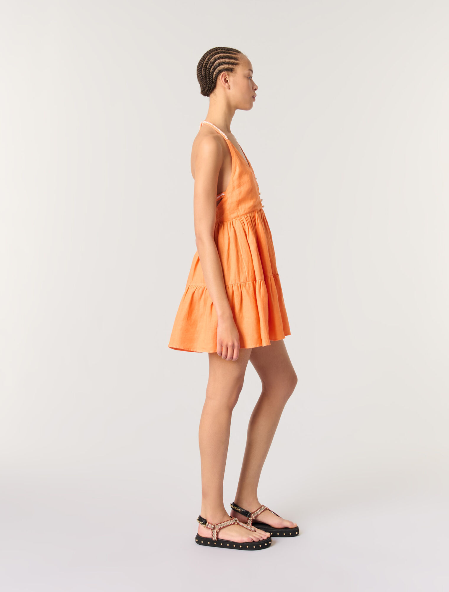 Short linen dress
