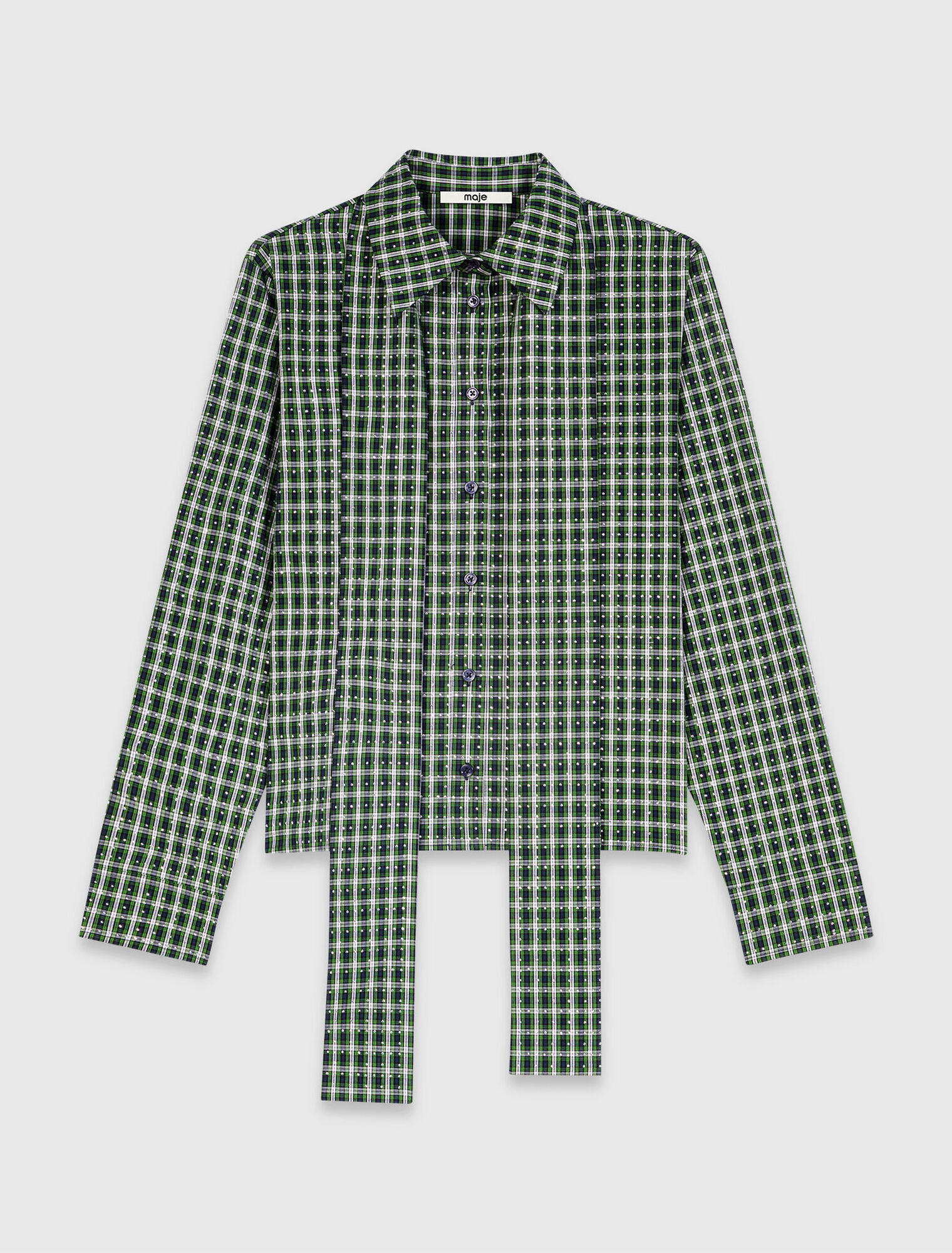 Rhinestone shirt with tie