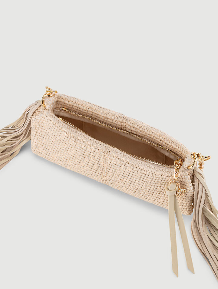 Miss M raffia-look clutch bag