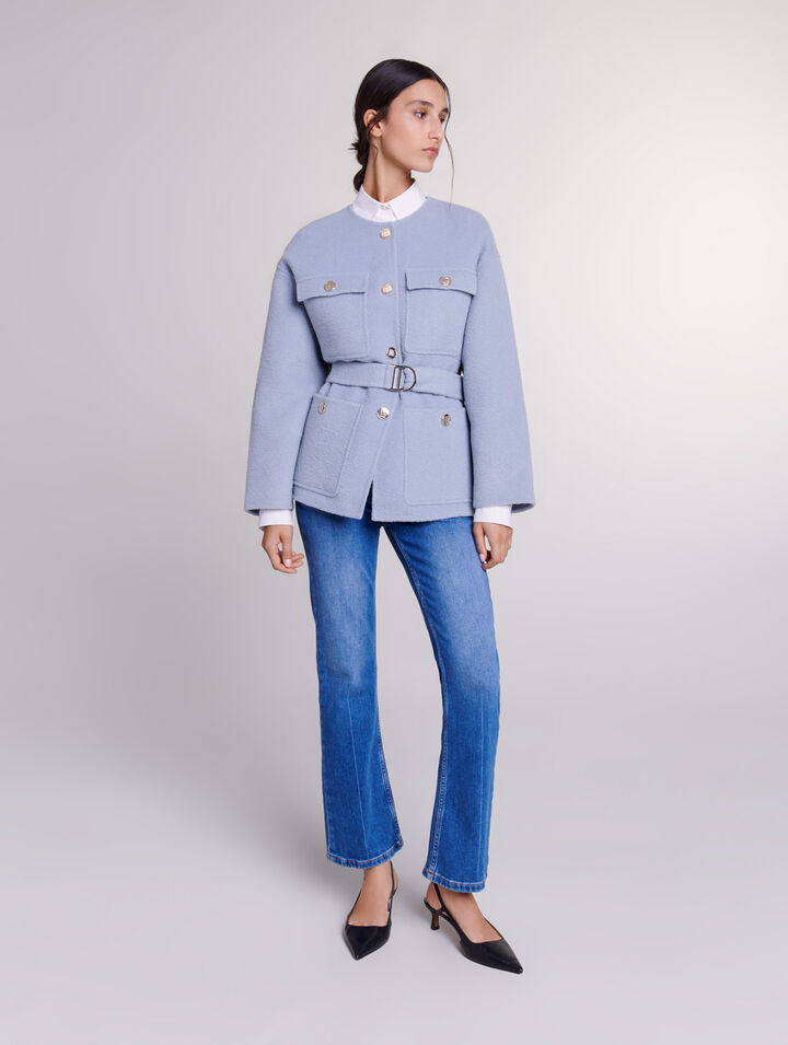 Belted short coat