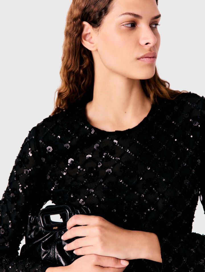Short rhinestone velvet dress