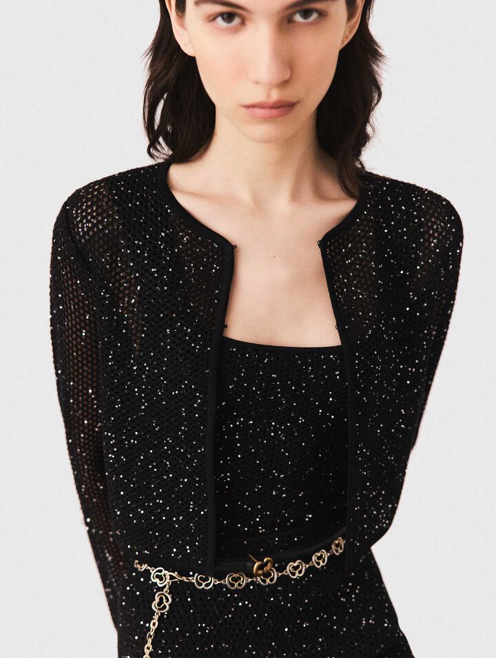 Rhinestone knit cardigan