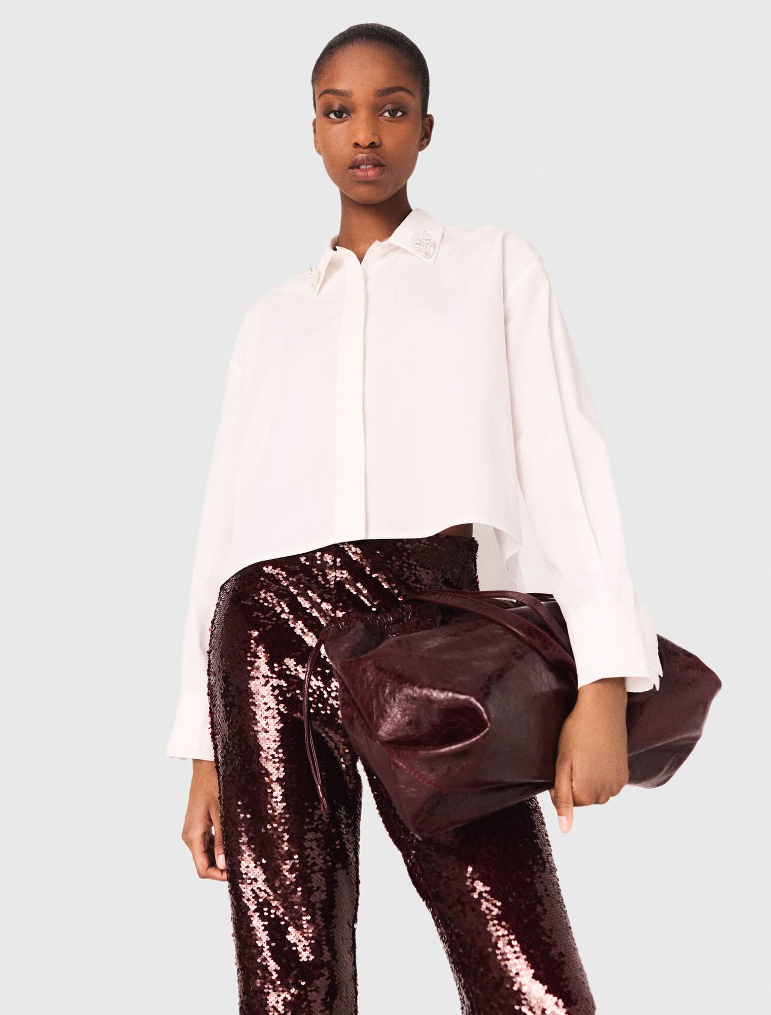Crackled leather M Tote bag